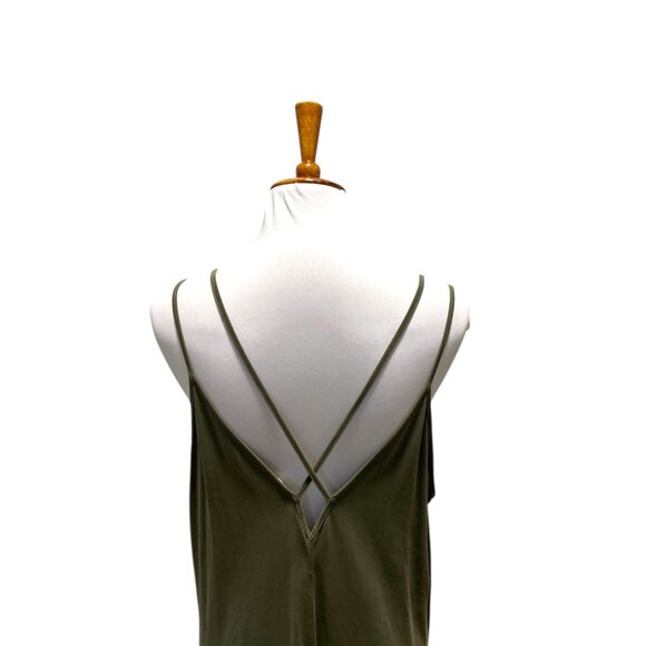 Lush Fly Away Modal Shift Dress Olive Green Size XL Minimalist Boho Summer Flowy - Picture 12 of 15